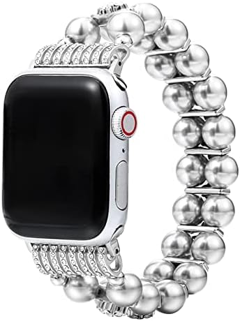Narukvica s perlama Charmingo kompatibilna s Apple Watch pojasom 38 mm/40 mm/41 mm, 42 mm/44mm/45mm/45mm, slatka elastična rastezanja