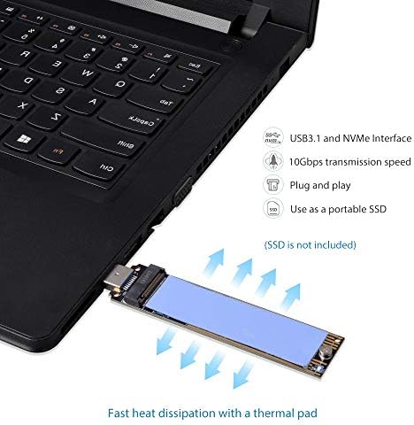 Adapter NVMe na USB, kartica SSD M. 2 na USB 3.1 Type A, čitač hard disk M-Key na bazi M. 2 PCIe kao prijenosni SSD-pogon 10 Gbit /