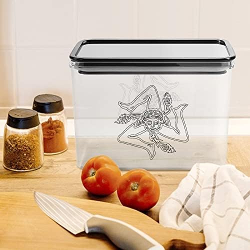 Sicilijanska kutija za pohranu kutija za plastičnu posudu za hranu s poklopcem za kuhinju