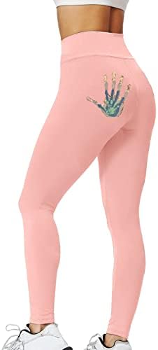 Majke s visokim strukom za žene ručno tiskane meke atletski neprozirni trbuh kontrola joga hlače za trčanje biciklističke joge