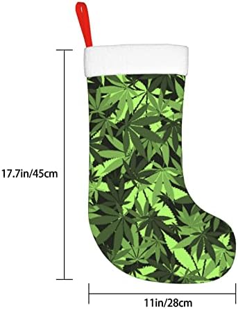 Augesterno božićne čarape Kanabis list korov list dvostrani kamin viseće čarape