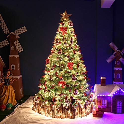 Dulplay 9,8ft Premium božićno drvce s LED svjetlima, ukrasi zglobovani neobično optička stablo vlakana za hotelsko vjenčanje ukrasno-zeleno