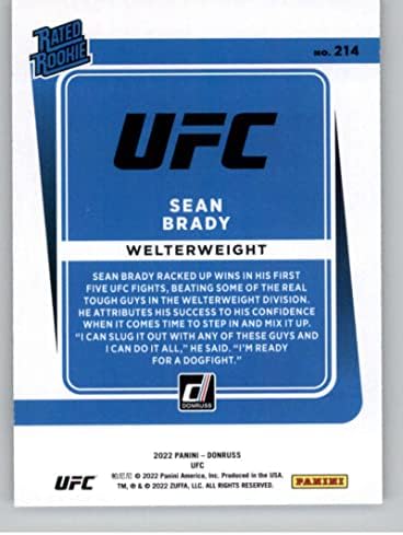 2022. Donruss 214 Sean Brady RC ocijenjeni rookie UFC Welterweight MMA
