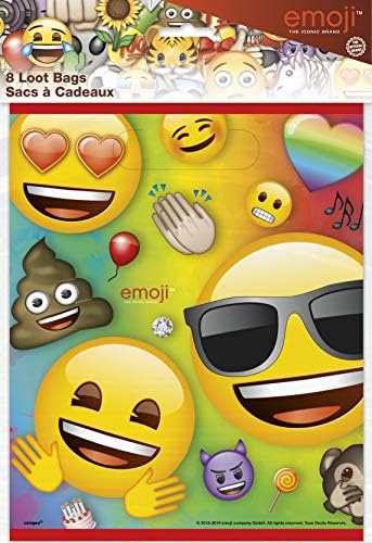 Rainbow Fun Emoji rođendanske torbe za zabavu | 9 x 7,5 | 8 PC