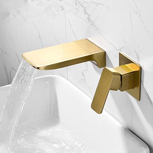 Slavina u bazenu zidna četkana zlatna slavina za kupaonicu u zidu crni vodopad miksera bazena za slavinu kombinacija kombinacija kombinacija