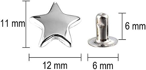 100 setova 12 mm srebrne zvjezdice za kožne zvijezde zakovice odjeće za zakovice kožne zakovice i šiljke za kožne zanatske torbe za