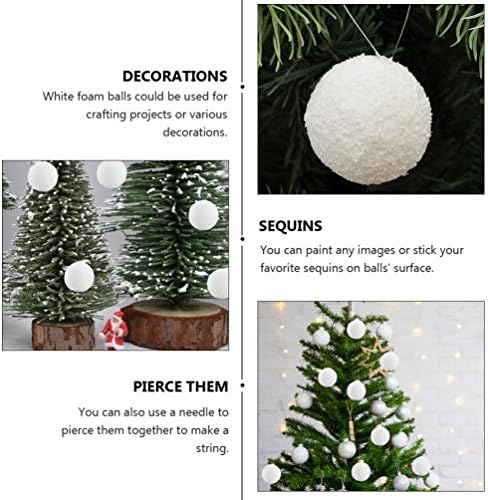 Nuobesty bijeli dekor zanatska pjena kuglice božićna viseća pjena ukras za božićno drvce 6cm Božićni dekor
