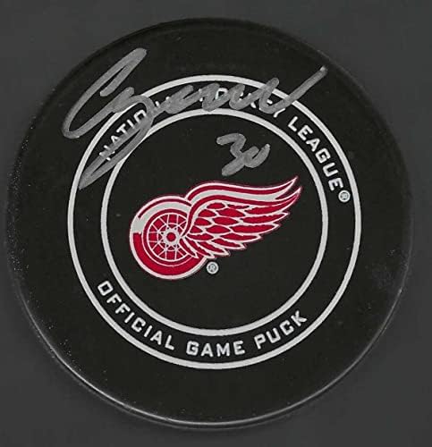 Chris Osgood potpisao je službeni pak Detroit crvena krila - NHL pakove s autogramima