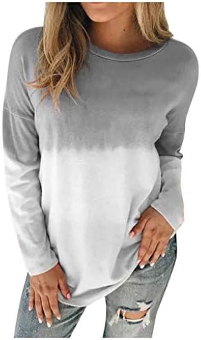 Predimenzionirane dukseve za ženske casual posade pulover za vrat vrhovi dugih rukava kontrast u boji blok boja bluza boja bluza