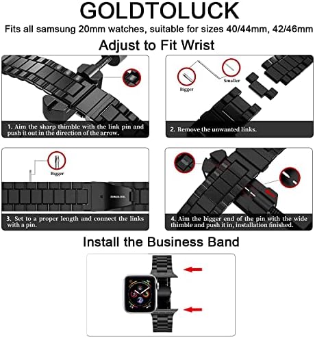 Apple Watch Band Iwatch Ultra Series 8/7/6/5/4/4/3/2/1/SE/SE2, 38/40/41/42/44/45/49mm, solidan nehrđajući čelični bend Metal Business