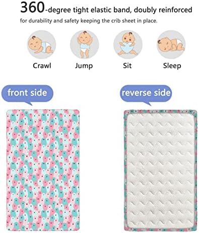 Crtani tematski obloženi mini krevetići, prijenosni mini krevetići s kolicama mekani i rastezljivi ugrađeni krevetić s listem lista