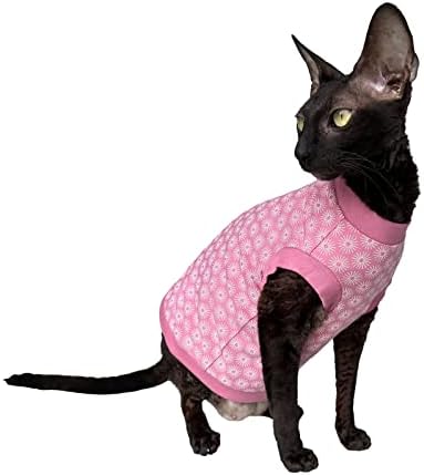 T-Shirt od ružičaste proljetne boje za sfinge i mačke bez dlake