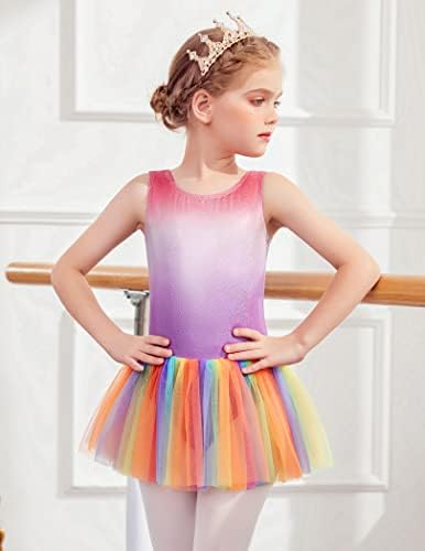 Arshiner Little Girls Sparkly Sequin Ballet Skirted Leotards Tutu Dress Ballerina Cross Straps Back Dance Наряды для детей