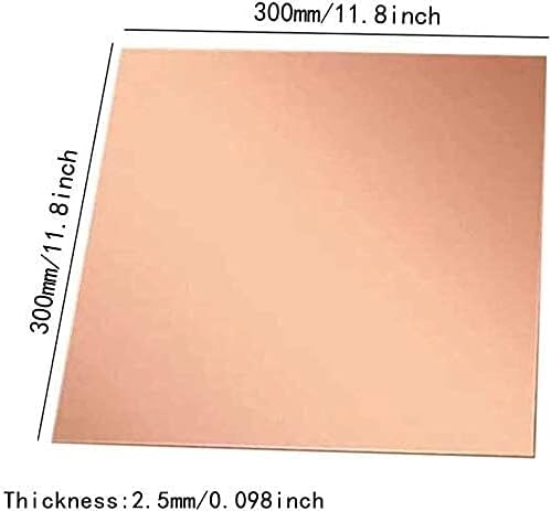 Yiwango bakreni list folija bakreni list ljubičasta bakrena ploča 6 različitih veličina bakrena ploča debela 2. 5 mm za, zanat, ručno