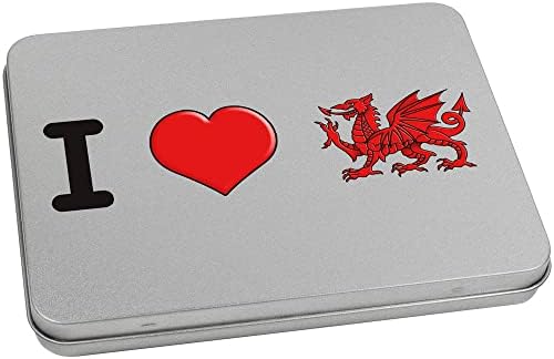 Azeeda 170mm 'Ja volim Wales' metalna zglobna limenka/kutija za odlaganje