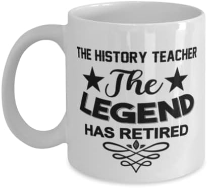 Šalica za učitelja povijesti, umirovljena Legenda, novost, jedinstvene ideje za poklone za učitelja povijesti, šalica za kavu, šalica