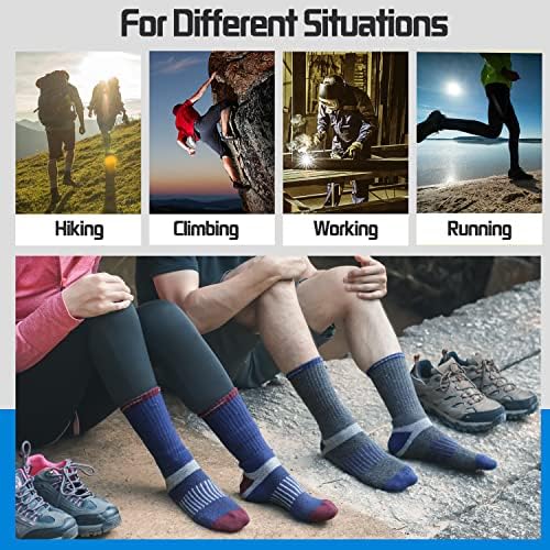 Planinarske čarape od merino vune tople zimske izolirane čizme s udobnom podstavom čarape koje upijaju vlagu 5 pari za žene i muškarce