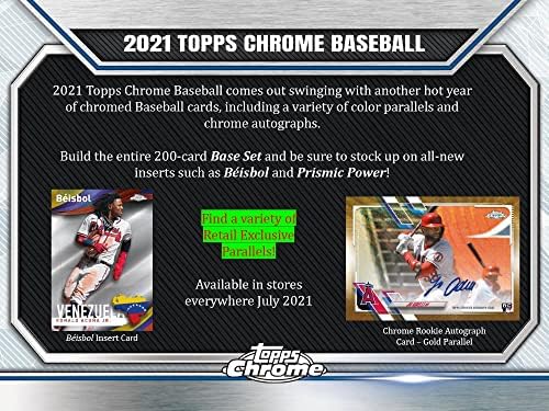 2021 Topps Chrome Baseball 8 pakiranje Blaster 40-kutija