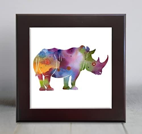 Rhino Sažetak akvarel umjetničke ukrasne pločice