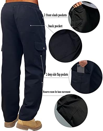 ; Muške široke teretne hlače s elastičnim pojasom S vezicama Radne hlače s više džepova planinarske hlače za muškarce