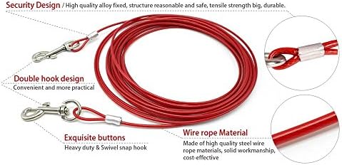 Berry Pet Premium Red 32 'kabel za vezanje pasa - Povodnici lanaca s teškim psima - savršeni kućni ljubimci olovo za male i srednje