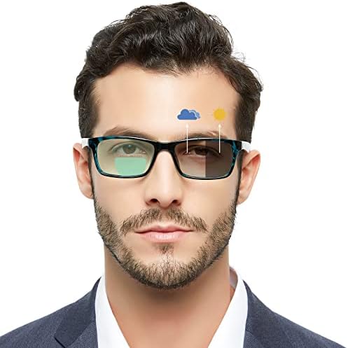 Occi chiari fotohromske bifokalne naočale za čitanje za muške, kvadratni prijelazni UV zaštitni sunčane naočale čitatelje