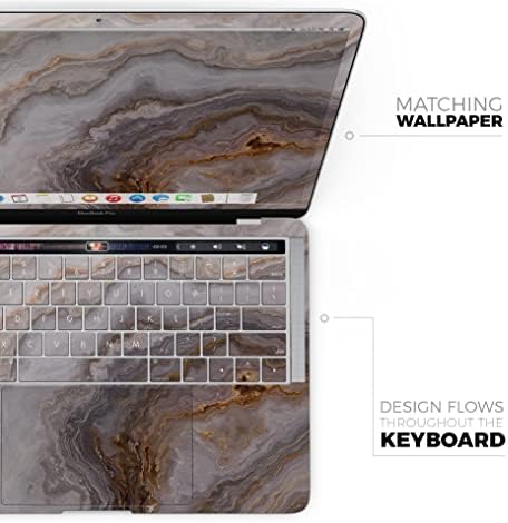 Dizajn Skinz Agate Mramor Slate v4 omota s cijelim tijelom ogrebotina naljepnica naljepnica kompatibilan s MacBook-om 15 Pro W/CD pogon