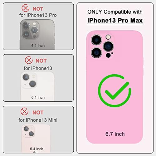 Andate ružičasti iPhone 13 Pro Max silikonska futrola, kompatibilna s iPhone 13 Pro Max zaštitnim kućištem za zaštitni telefon s cijelim