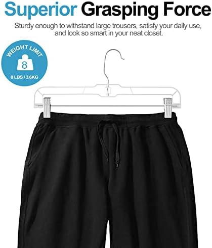 Specilitet vješalice za suknje, vješalice za hlače s isječcima 30 pakiranja izdržljivih, ne klizanja i čvrsto podesivih metalnih kopča