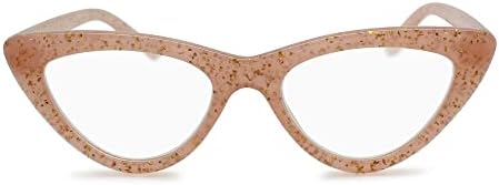 Ružičasti kristali sjajne oči za oči za čitanje očiju za žene koje izgledaju stilski s visokim vidom - ugodno za sve ženske naočale