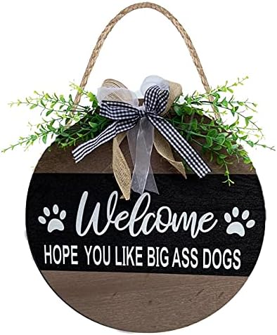PETYOUNG 12 inčni znak dobrodošlice za dekor ulaznih vrata, dobrodošao nadam se da volite pse velikih magaraca, natpis za vješalice