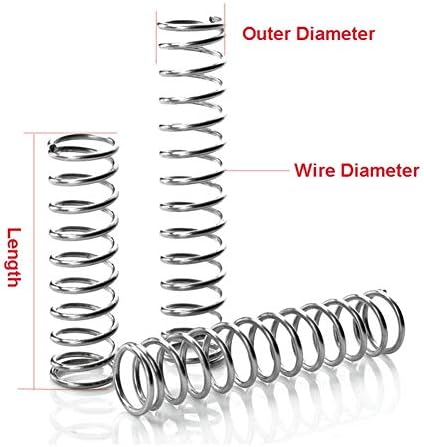 Kompresijska opruga povratna opruga Y tipa Opruga 304 Tlačka žica od nehrđajućeg čelika DIA 0,6 mm vanjska dia 4 mm duljina 5-50 mm