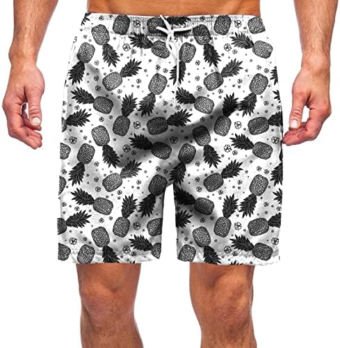 ZDOO muške havajske plaže kratke hlače ljetne smiješne plodove grafički tisak kratkih hlača casual plivačke kovčege s mrežnim oblogom
