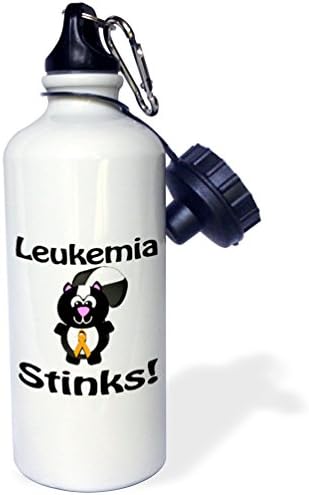 3Drose Leukemija narančasto smrdi Skunk Svijest vrpca uzrok dizajnerske sportske boce, 21 oz, bijela