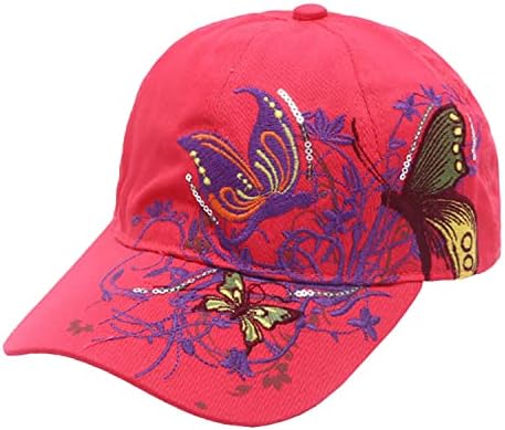 Šeširi kamionskog kalifornijskog h ženskog šešira trendi kreativnost cvjetovi leptir šljokice vezene bejzbol kapu