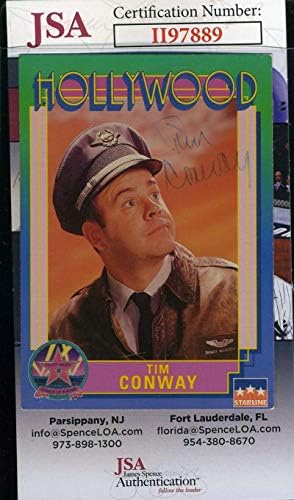 Tim Conway JSA Coa ručno potpisan 1991. Starline Hollywood Card Autogram