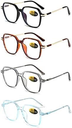 Yqjywztf 4 pakiranje predimenzioniranih naočala za čitanje plava svjetlost blokiranje za žene muškarce čitatelje modnih naočala