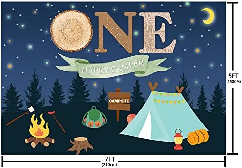 Pozadina za kampiranje krzna za dječaka 1. rođendan šumski kamper ukrasi za rođendansku zabavu banner šumska scena divlja pozadina