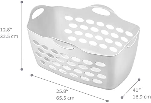 Pravokutna fleksibilna košarica za rublje od 2 inča, Bijela,36221