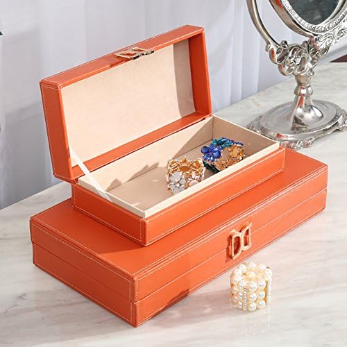 Drvene moderne vjenčane kutije za nakit u narančastoj / žutoj boji