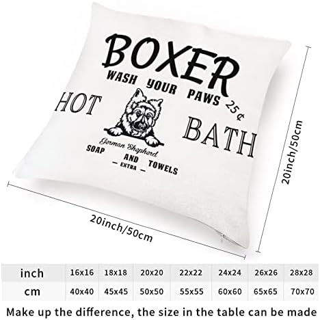 Njemački ovčarski jastuk jastuk jastuk kvadratni patentni zatvarač psa boksač oprate šapu za bacanje jastuka za pse ljubitelje poklon