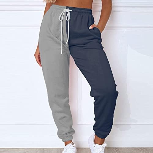 Ozmmyan hlače za žene casual patchwork hlače visoki struk s više džepova dugim hlačama od korzeta plus veličina
