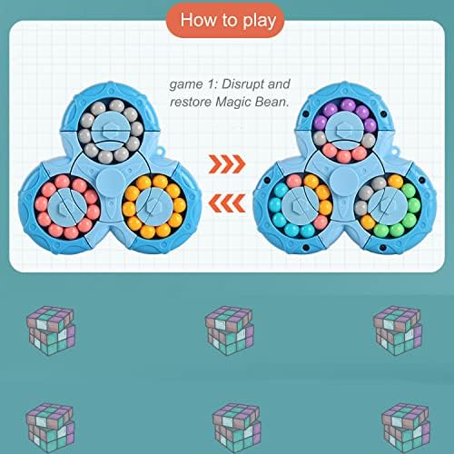 Yudansi rotirajuća igračka za kocku s prstima, Fidget Spinner 2-u-1, Magic Bean Rotirajuća igračka za puzzle, poseban oblik Magic Cube