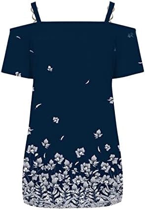 Pamučne košulje dugih rukava za žene ženske tiskane košulje ljetni vrhovi kratkih rukava s ramena Modne Vintage majice iz A-liste