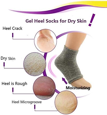 Hidratantne čarape.Peta s ispucanim rukavima krema za stopala za suha ispucala stopala gel čarape u sivoj boji