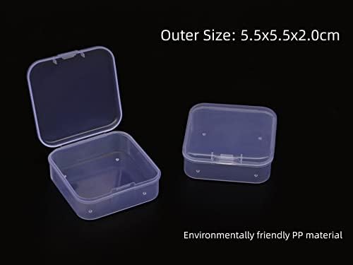 5pcs kvadratna PP plastična kutija kutija za sitnice kutija za čepove za uši čvrsta kutija za pohranu malih dijelova vijci prstenaste