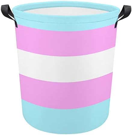 Pastelna zastava ponosa-transrodna LGBT sklopiva košara za rublje, košara za rublje s ručkama, košara za rublje, torba za prljavu odjeću