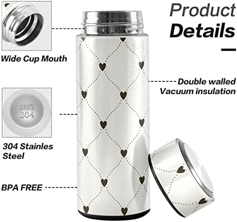 Cataku Hearts točkica boca s vodom izolirana 16 oz, tikvica od nehrđajućeg čelika, boca za kavu za kavu pij pij za višekratnu upotrebu