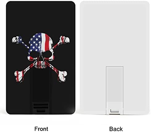Američka zastava lubanja USB pogonski dizajn kreditne kartice USB Flash Drive U Disk Thumb Drive 32G