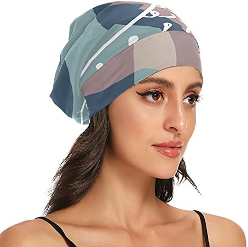 Lubanja kapica za spavanje radna kapu šešir granice za žene apstraktno prugaste patchwork slikanje uspavanog kapica šešir za kosu za